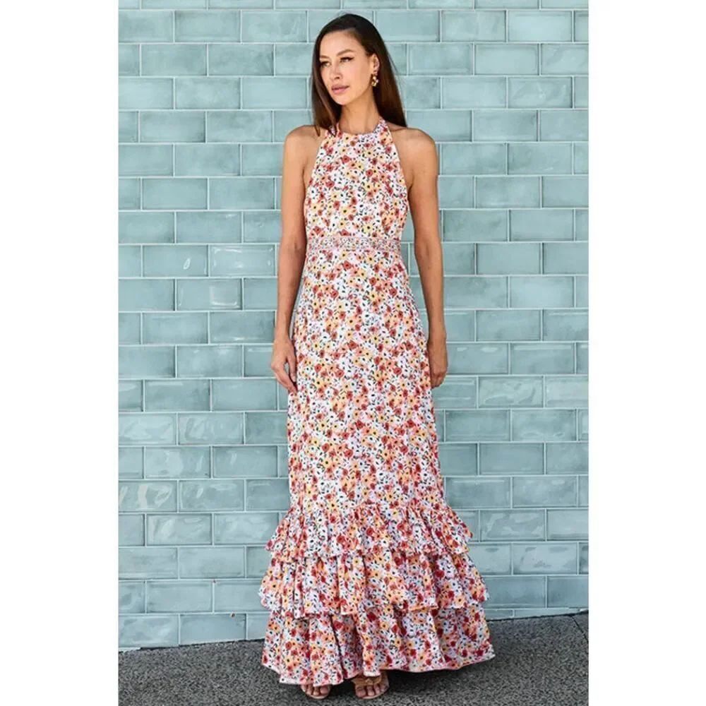 Agua by Agua Bendita Magnolia La Fania Atardecer Maxi Dress XS